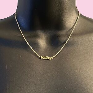 MDB dainty gold tone Hailey name necklace